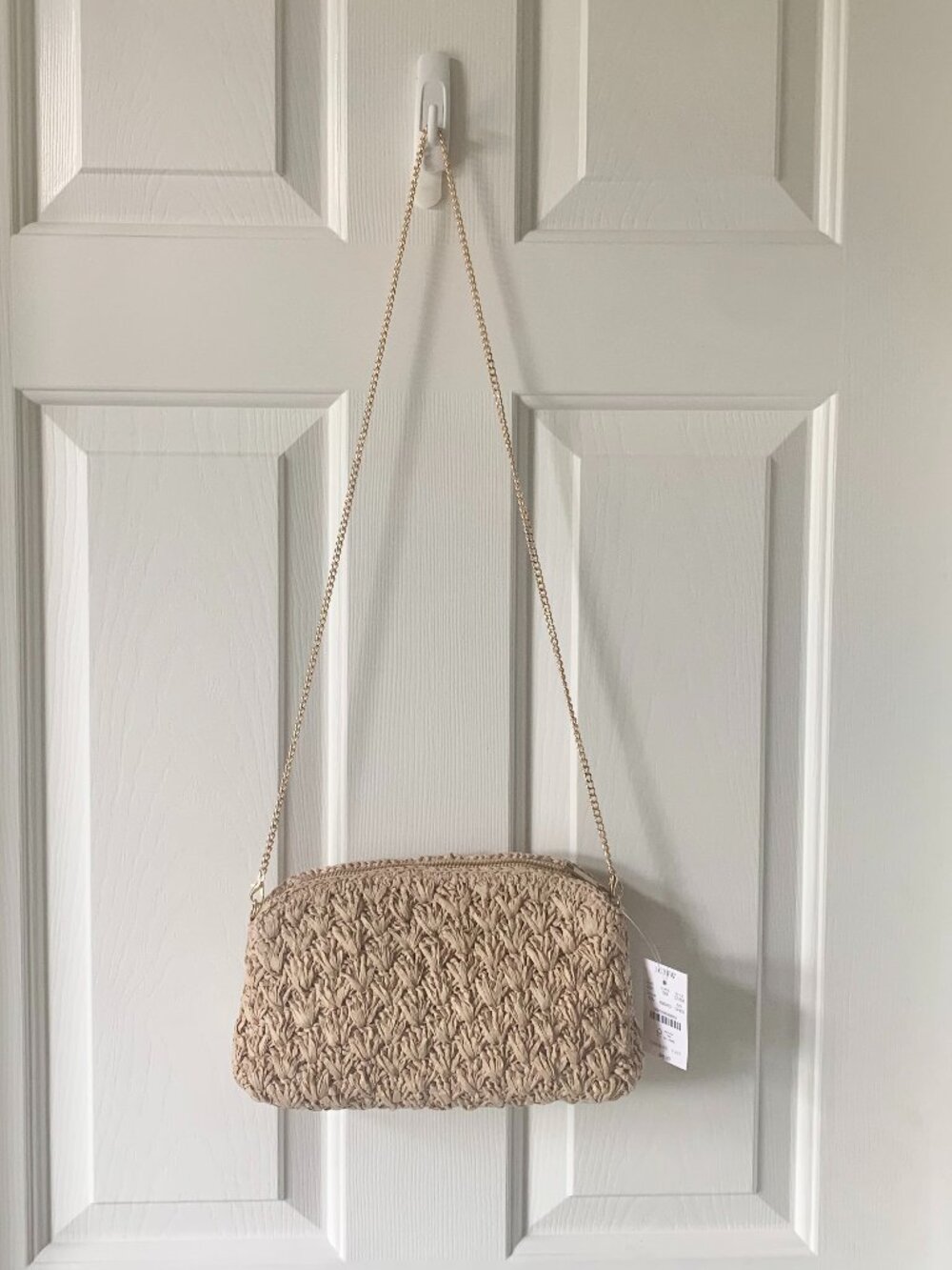 NWT J. Crew Factory Woven Clutch, Light Tan, One Size - Picture 4 of 13